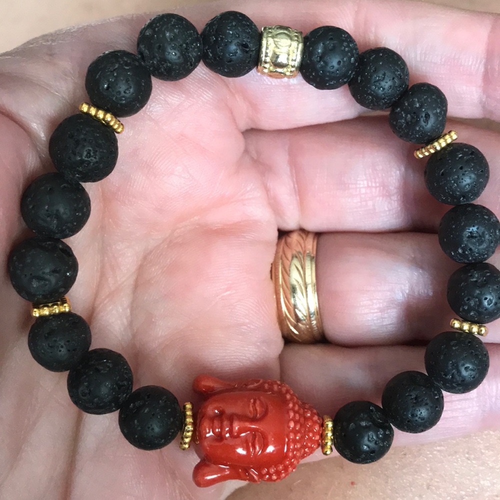 Lava beads Buddha bracelet